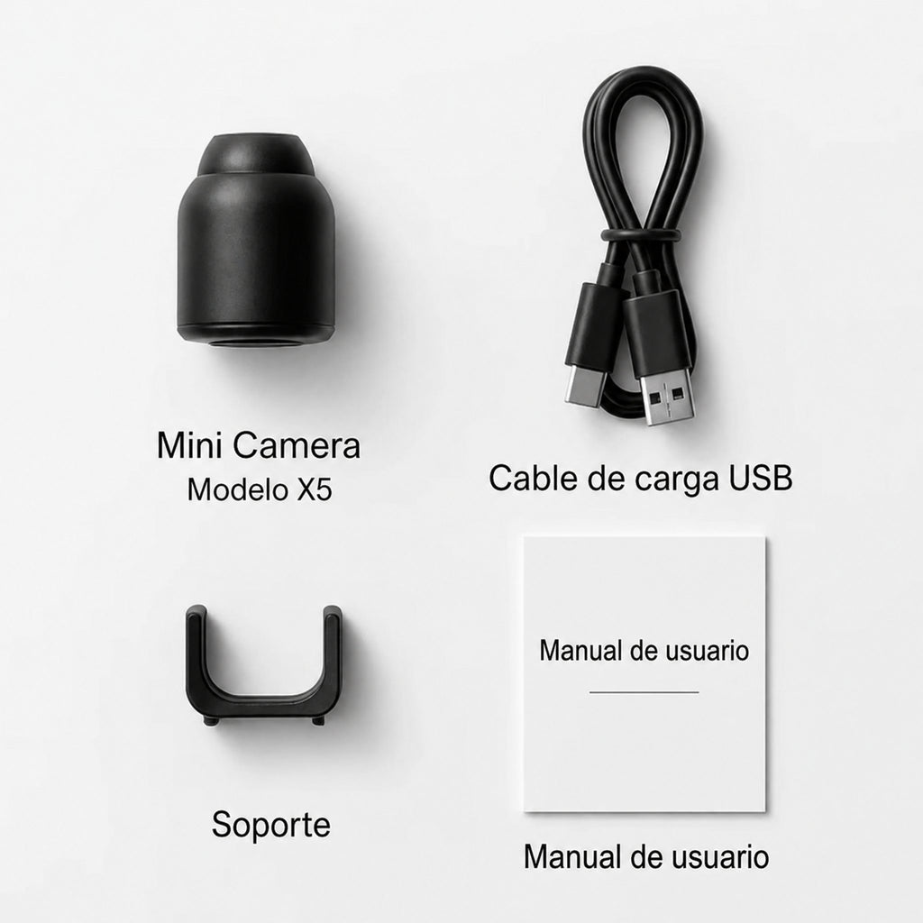 Mini cámara inalámbrica oculta con audio para videovigilancia en casa