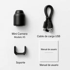 Mini cámara inalámbrica oculta con audio para videovigilancia en casa