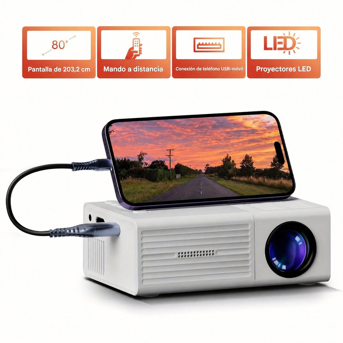 Mini proyector ultracompacto (3000 lúmenes) - LumoBeam