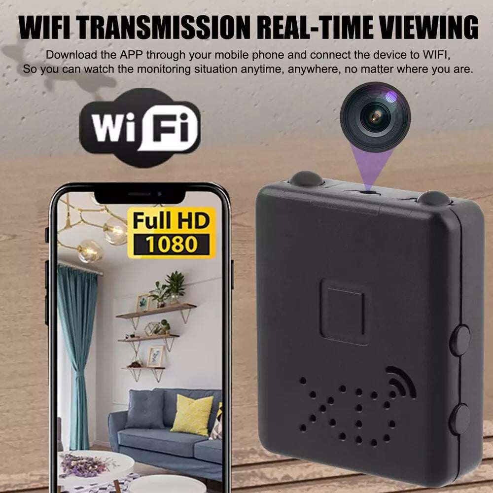 Mini cámara de seguridad WiFi HD unisex para vigilancia discreta del hogar.
