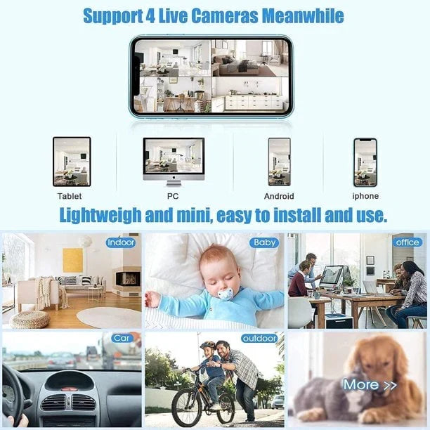 Mini cámara de seguridad magnética inalámbrica con transmisión en vivo