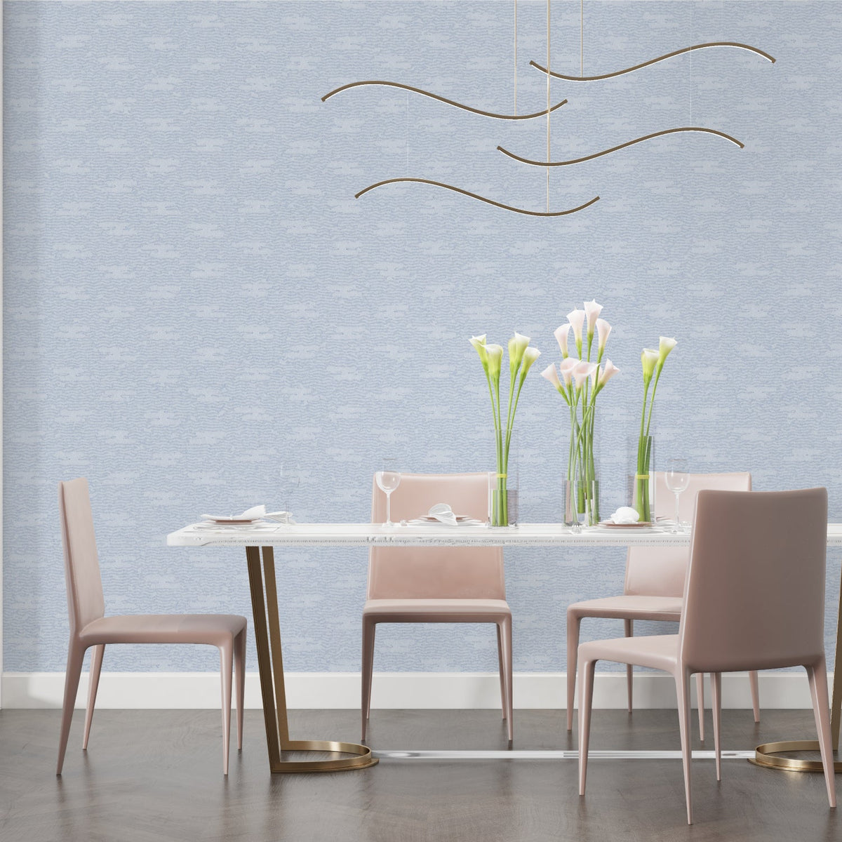 Papel pintado mural minimalista | Diseño texturizado azul claro