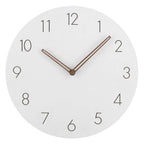 Reloj de pared minimalista escandinavo con agujas de madera y mecanismo silencioso