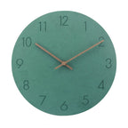 Reloj de pared minimalista escandinavo con agujas de madera y mecanismo silencioso