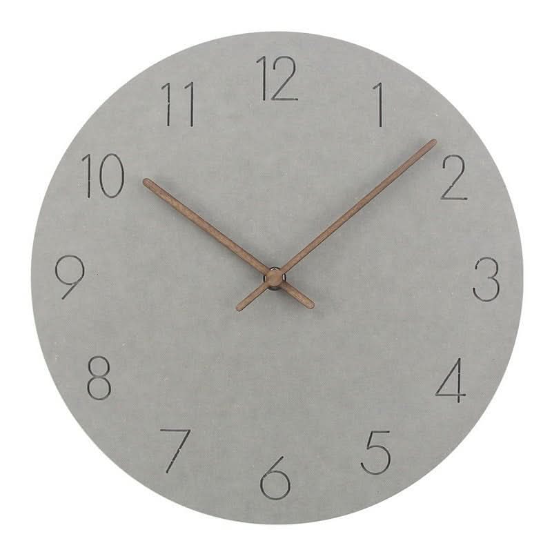 Reloj de pared minimalista escandinavo con agujas de madera y mecanismo silencioso