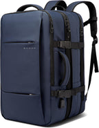 Mochila de viaje impermeable expandible 26–45 L con funda para portátil y opción de bolsa de deporte