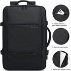 Mochila de viaje impermeable expandible 26–45 L con funda para portátil y opción de bolsa de deporte