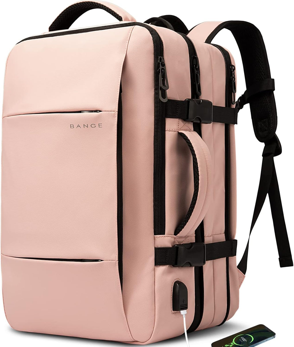 Mochila de viaje impermeable expandible 26–45 L con funda para portátil y opción de bolsa de deporte