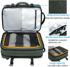 Mochila de viaje impermeable expandible 26–45 L con funda para portátil y opción de bolsa de deporte