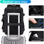 Mochila de viaje impermeable expandible 26–45 L con funda para portátil y opción de bolsa de deporte