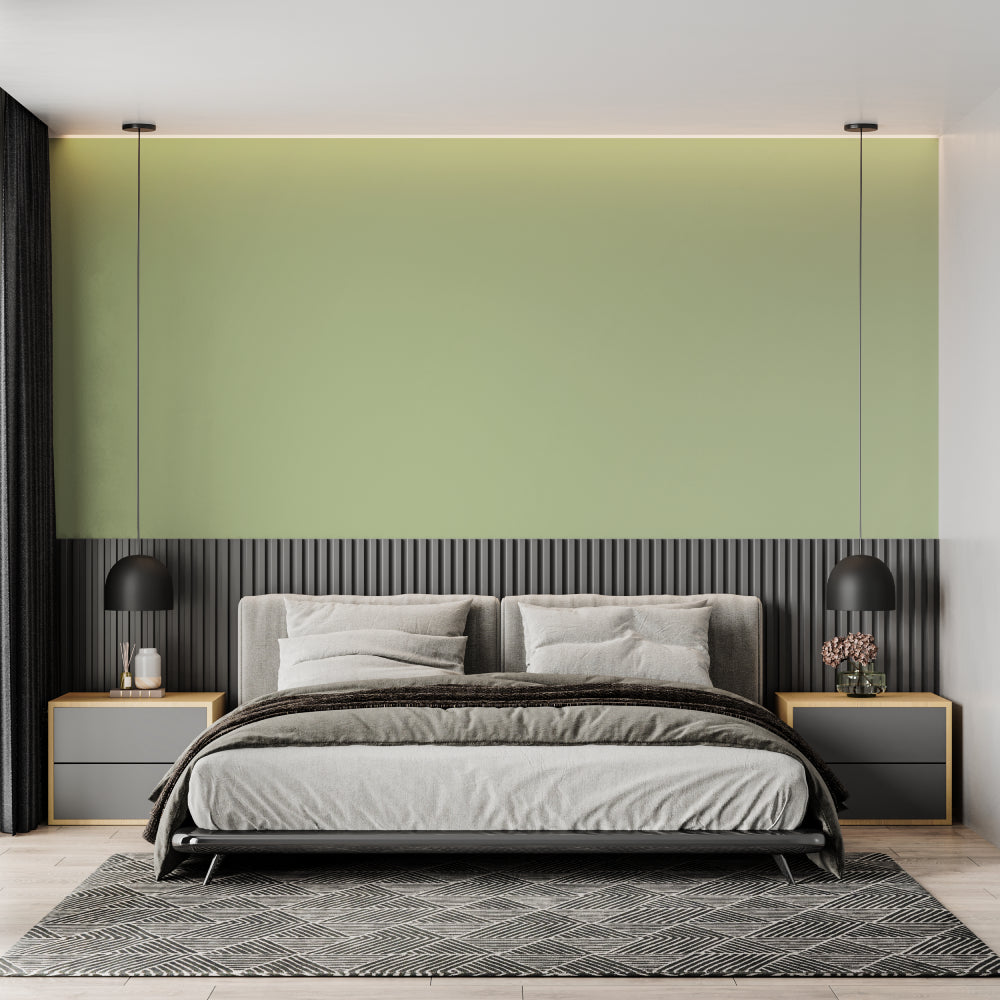 Papel pintado mural moderno | Diseño minimalista verde claro