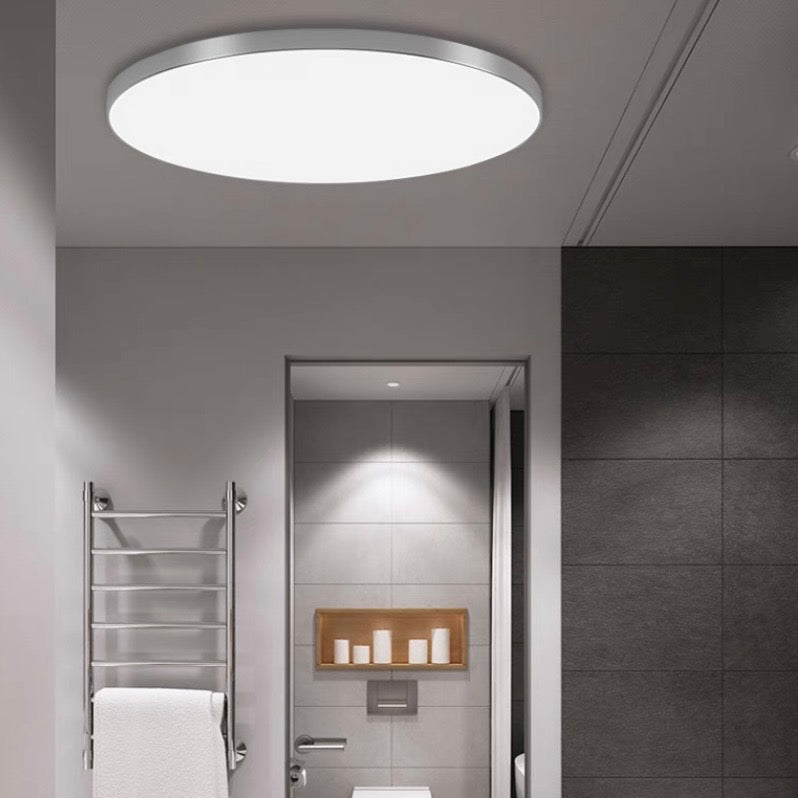 Lámpara de techo redonda de diseño plano LED Acrílico Negro Blanco Oro Plata Iluminación de techo moderna Ahorro de energía Sala de estar Dormitorio
