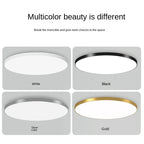Lámpara de techo redonda de diseño plano LED Acrílico Negro Blanco Oro Plata Iluminación de techo moderna Ahorro de energía Sala de estar Dormitorio