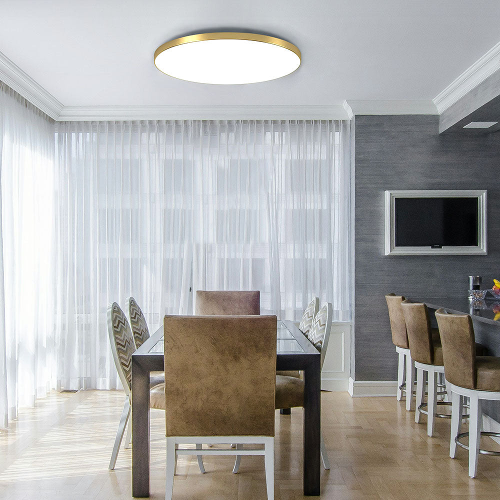 Lámpara de techo redonda de diseño plano LED Acrílico Negro Blanco Oro Plata Iluminación de techo moderna Ahorro de energía Sala de estar Dormitorio