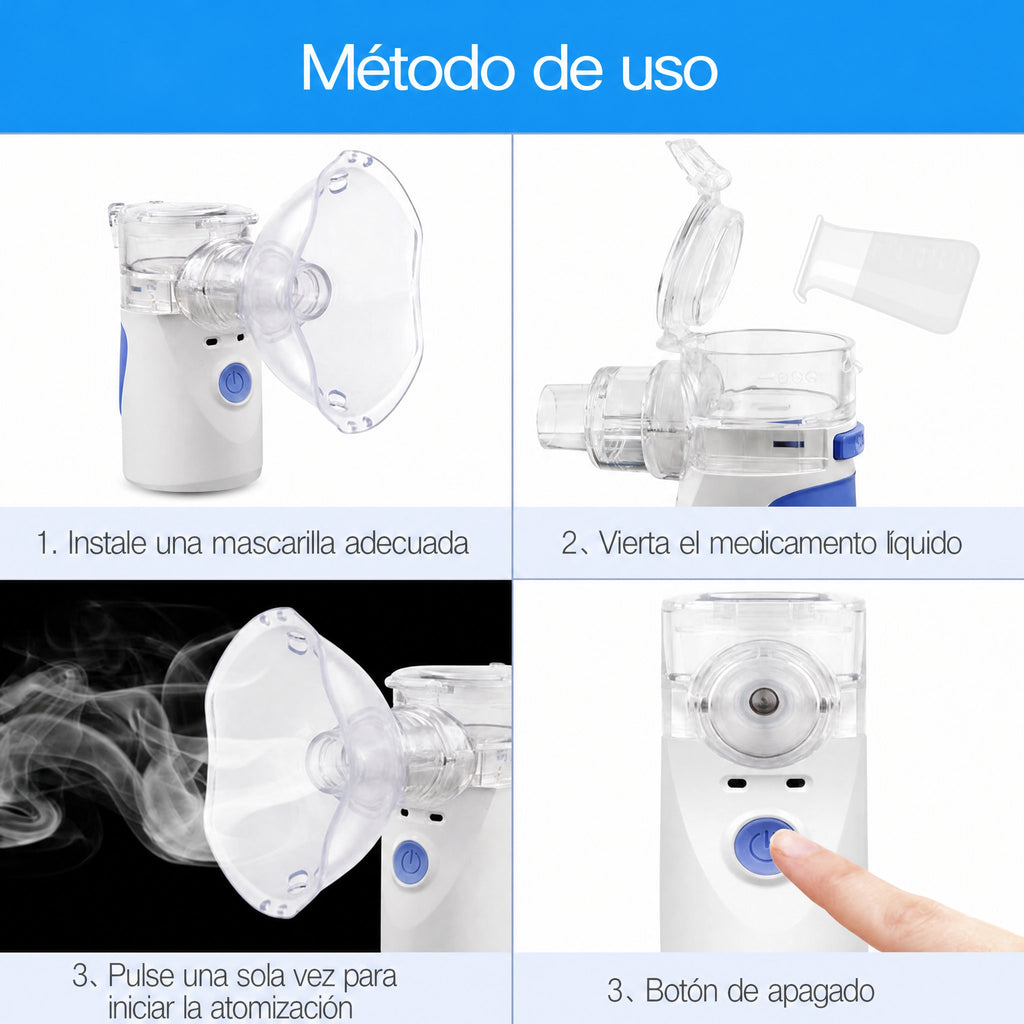 Nebulizador portátil de malla ultrasónica, dispositivo compacto de niebla silenciosa para uso personal