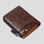 Cartera plegable con cremallera para hombre