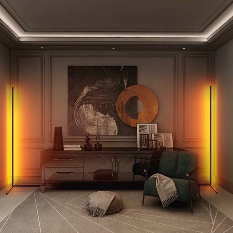 Lámpara de pie esquinera moderna | Diseño LED RGB con cambio de color