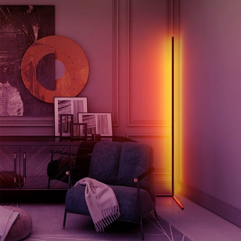 Lámpara de pie esquinera moderna | Diseño LED RGB con cambio de color