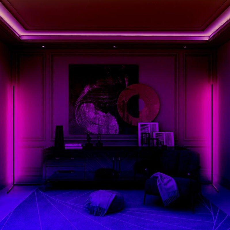 Lámpara de pie esquinera moderna | Diseño LED RGB con cambio de color
