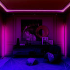 Lámpara de pie esquinera moderna | Diseño LED RGB con cambio de color