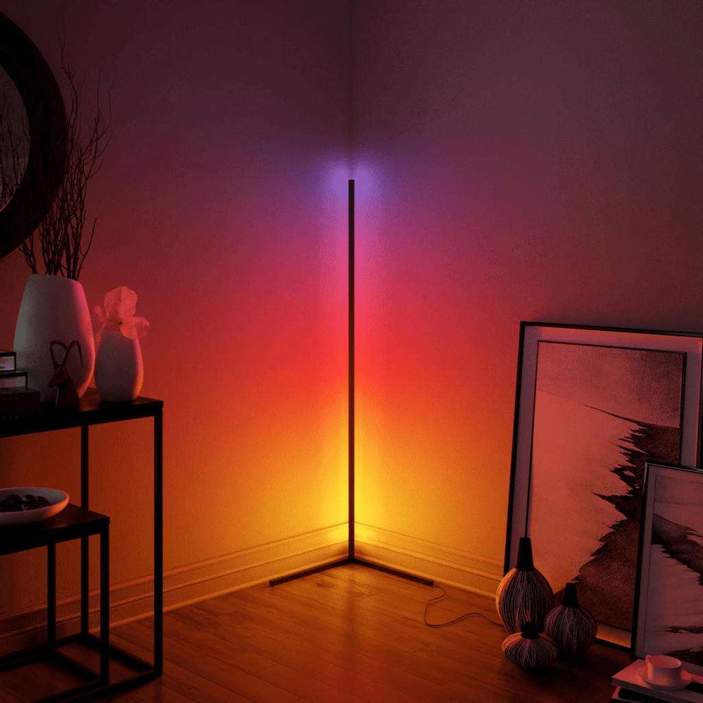 Lámpara de pie esquinera moderna | Diseño LED RGB con cambio de color