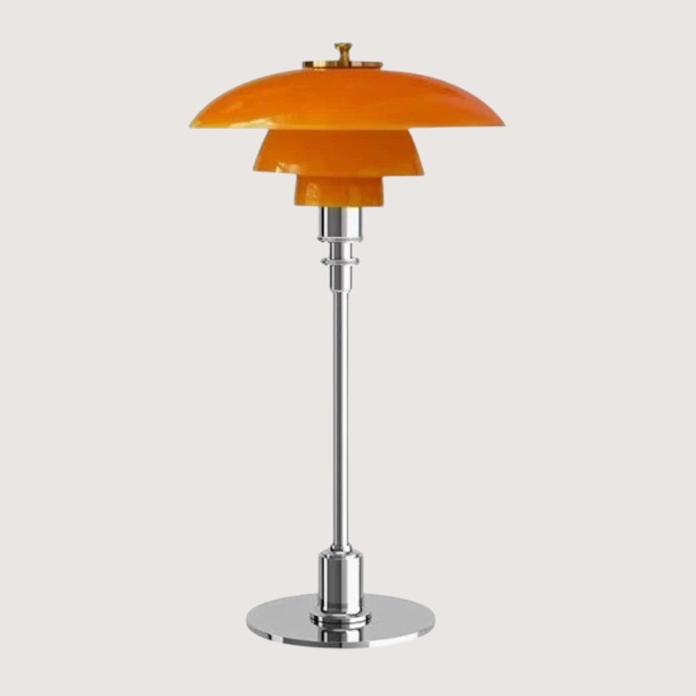 Lámpara de mesa nórdica de cristal con luz cálida ambiental