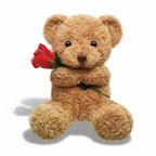 Osito de peluche de San Valentín suave con rosa, peluche de regalo
