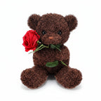 Osito de peluche de San Valentín suave con rosa, peluche de regalo