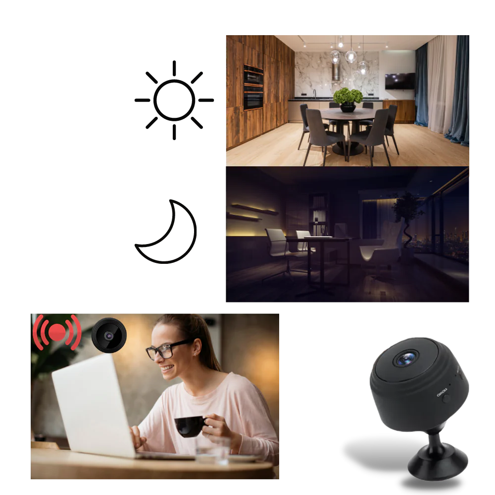 Mini cámara de seguridad inalámbrica con soporte magnético, cámara WiFi para interiores, otoño de 2025, visión nocturna, alertas de movimiento
