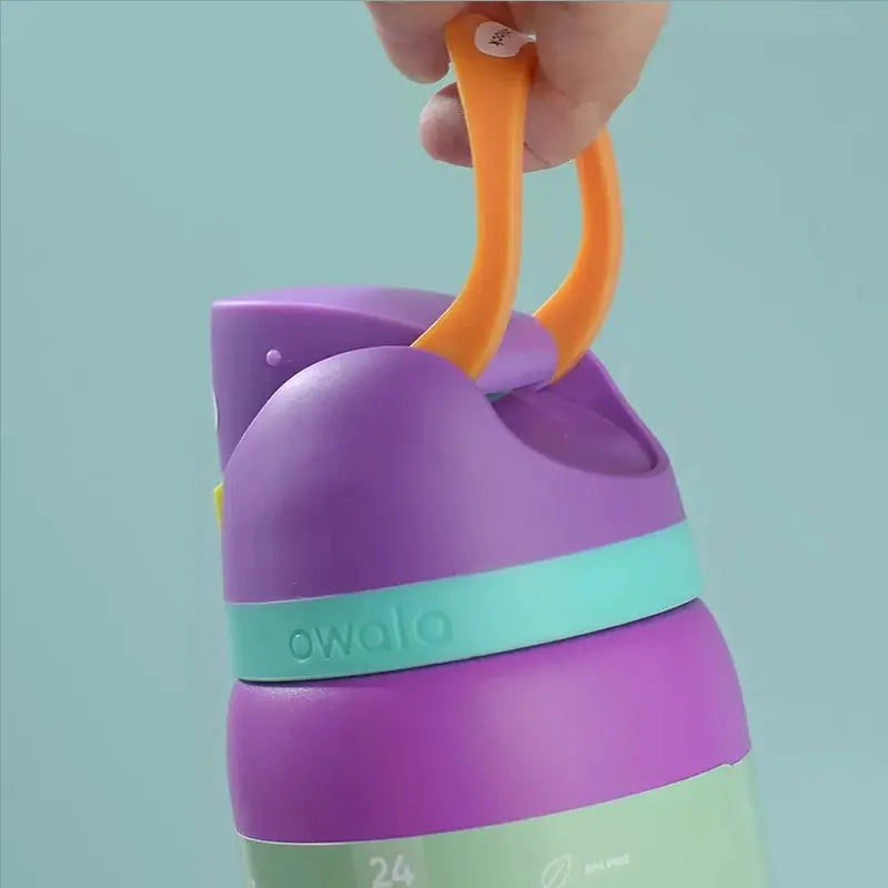 RVS Drinkfles 710ml con Geïntegreerd Rietje Handvat Dubbelwandige Isolatie 24u Koud BPA-Vrij Sport Reizen
