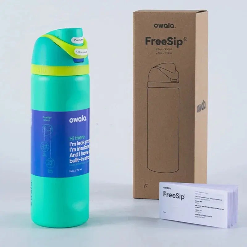 RVS Drinkfles 710ml con Geïntegreerd Rietje Handvat Dubbelwandige Isolatie 24u Koud BPA-Vrij Sport Reizen