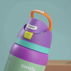 RVS Drinkfles 710ml con Geïntegreerd Rietje Handvat Dubbelwandige Isolatie 24u Koud BPA-Vrij Sport Reizen