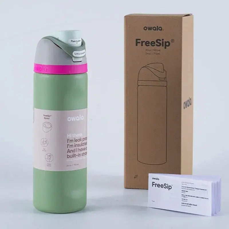 RVS Drinkfles 710ml con Geïntegreerd Rietje Handvat Dubbelwandige Isolatie 24u Koud BPA-Vrij Sport Reizen