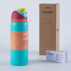 RVS Drinkfles 710ml con Geïntegreerd Rietje Handvat Dubbelwandige Isolatie 24u Koud BPA-Vrij Sport Reizen
