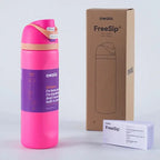 RVS Drinkfles 710ml con Geïntegreerd Rietje Handvat Dubbelwandige Isolatie 24u Koud BPA-Vrij Sport Reizen