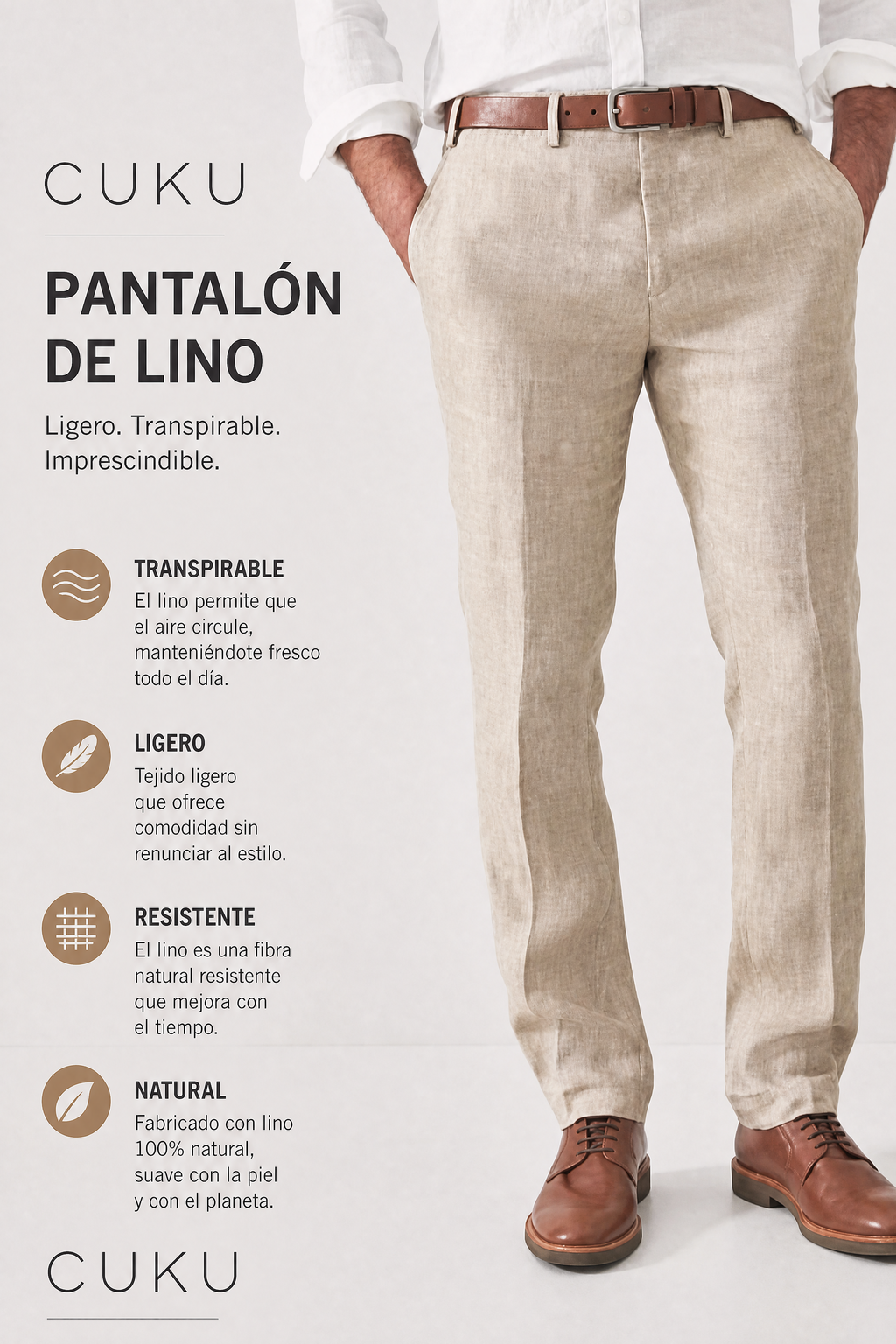 Pantalones de lino cómodos para hombre – Elias