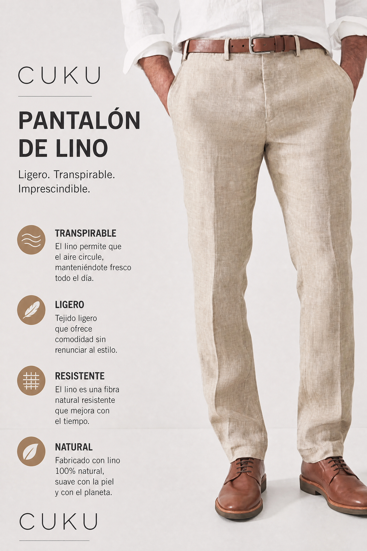 Pantalones de lino cómodos para hombre – Elias