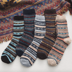 Calcetines térmicos de invierno de mezcla de lana con estampado nórdico
