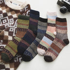 Calcetines térmicos de invierno de mezcla de lana con estampado nórdico