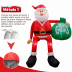 Papá Noel escalador hinchable LED gigante de 2,4 m | Decoración navideña de exterior premium e impermeable