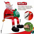 Papá Noel escalador hinchable LED gigante de 2,4 m | Decoración navideña de exterior premium e impermeable