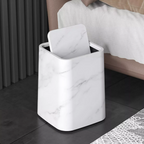 Papelera de mármol | Tapa giratoria elegante