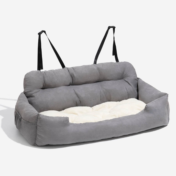 Cama unisex para mascotas en el coche para perros: viaje seguro y cómodo.