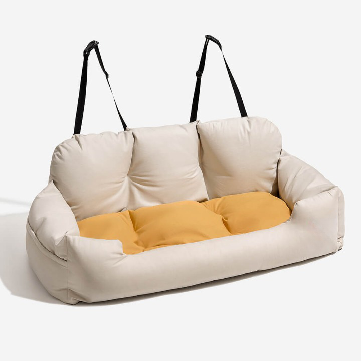 Cama unisex para mascotas en el coche para perros: viaje seguro y cómodo.