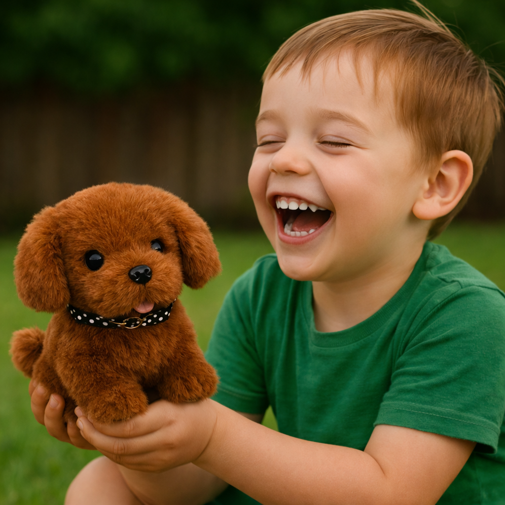 Perro Robot Cachorro de Peluche Interactivo que Camina Ladra y Mueve la Cola