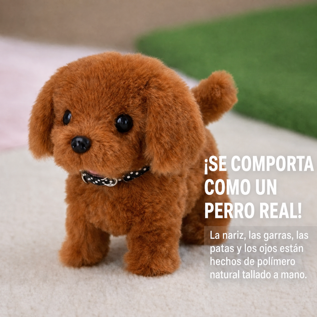 Perro Robot Cachorro de Peluche Interactivo que Camina Ladra y Mueve la Cola