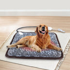 Almohadilla térmica eléctrica para mascotas (perro o gato) con protector de cable impermeable y control de temperatura.