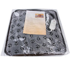 Almohadilla térmica eléctrica para mascotas (perro o gato) con protector de cable impermeable y control de temperatura.