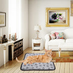 Almohadilla térmica eléctrica para mascotas (perro o gato) con protector de cable impermeable y control de temperatura.