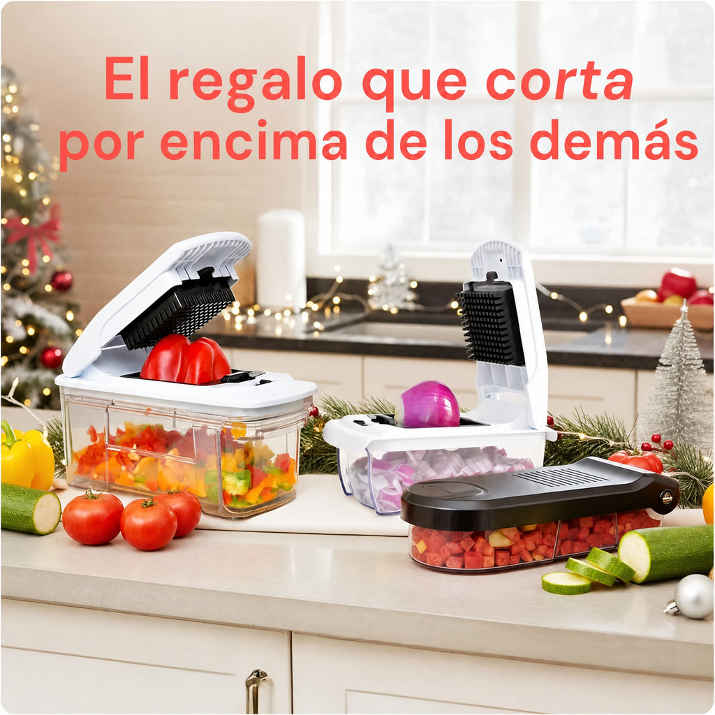 Picadora de verduras manual para preparación de alimentos